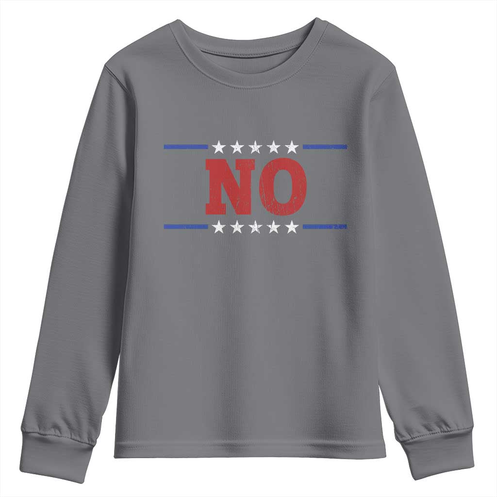 No Protest Patriotic Youth Sweatshirt Red White Blue Freedom Political Satire