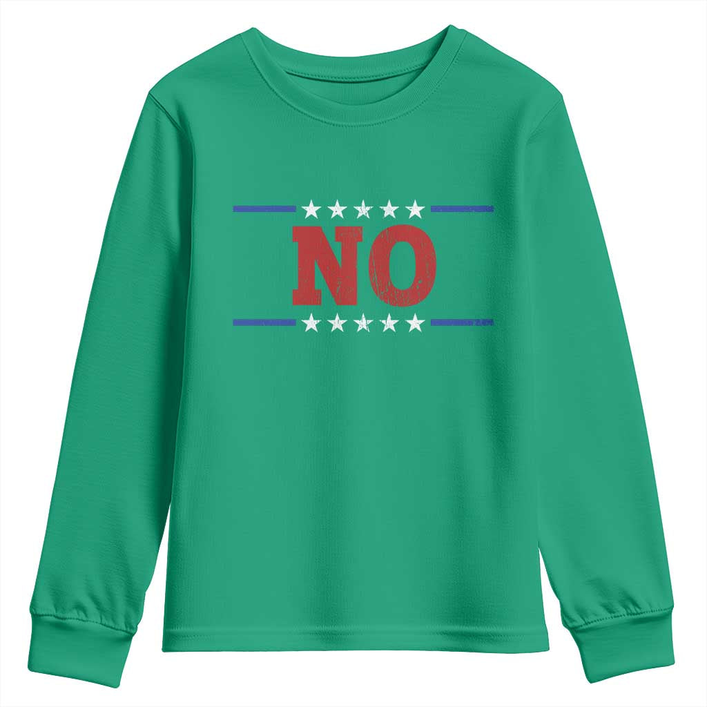 No Protest Patriotic Youth Sweatshirt Red White Blue Freedom Political Satire