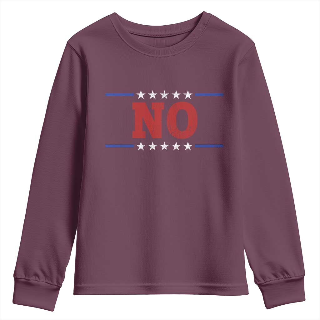 No Protest Patriotic Youth Sweatshirt Red White Blue Freedom Political Satire