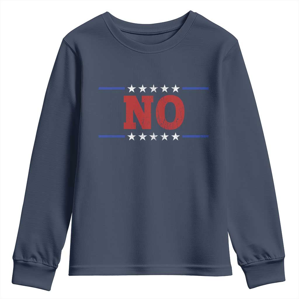 No Protest Patriotic Youth Sweatshirt Red White Blue Freedom Political Satire