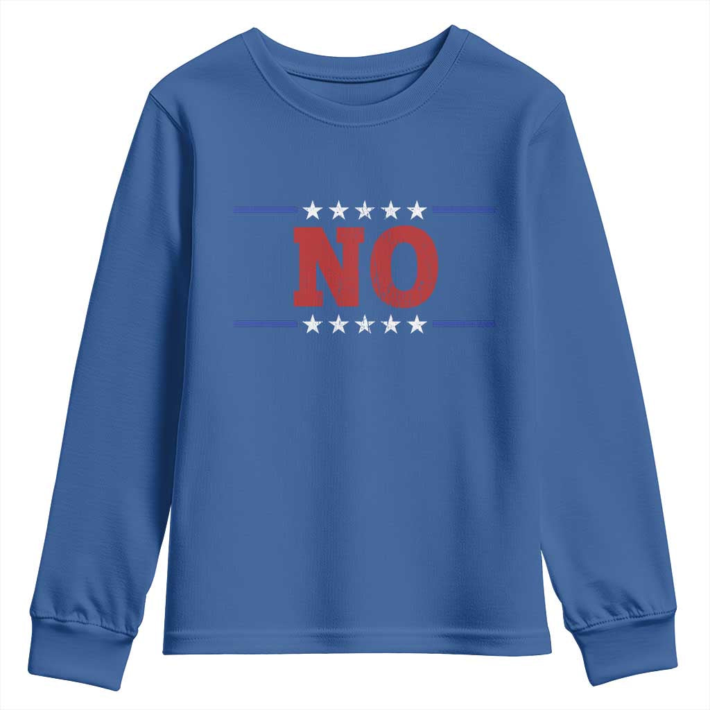 No Protest Patriotic Youth Sweatshirt Red White Blue Freedom Political Satire