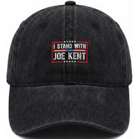 I Stand With Joe Kent Patriotic Support Washed Cotton Baseball Cap American Flag Political Statement