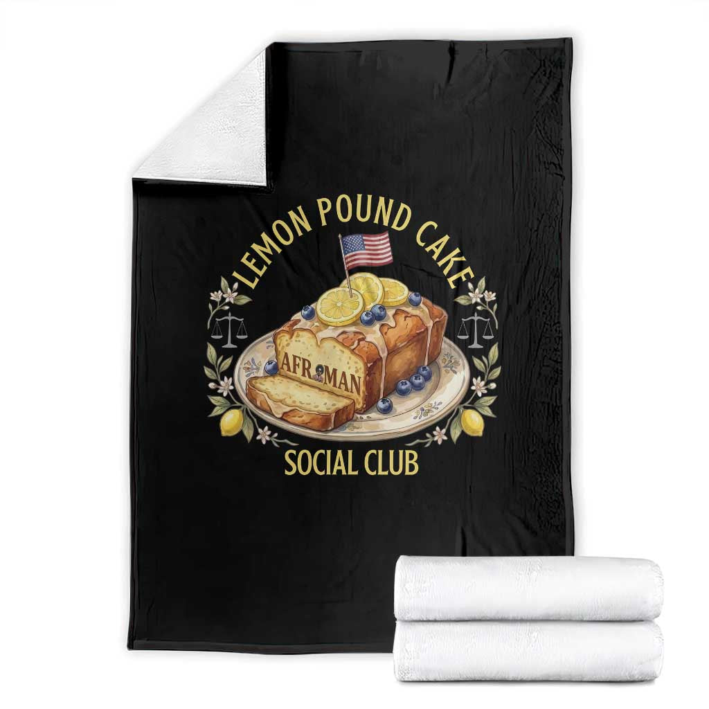 Lemon Pound Cake Social Club Throw Blanket Funny Viral Meme Dessert Parody Rap Fans