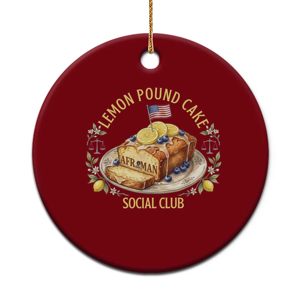 Lemon Pound Cake Social Club Ceramic Ornament Funny Viral Meme Dessert Parody Rap Fans