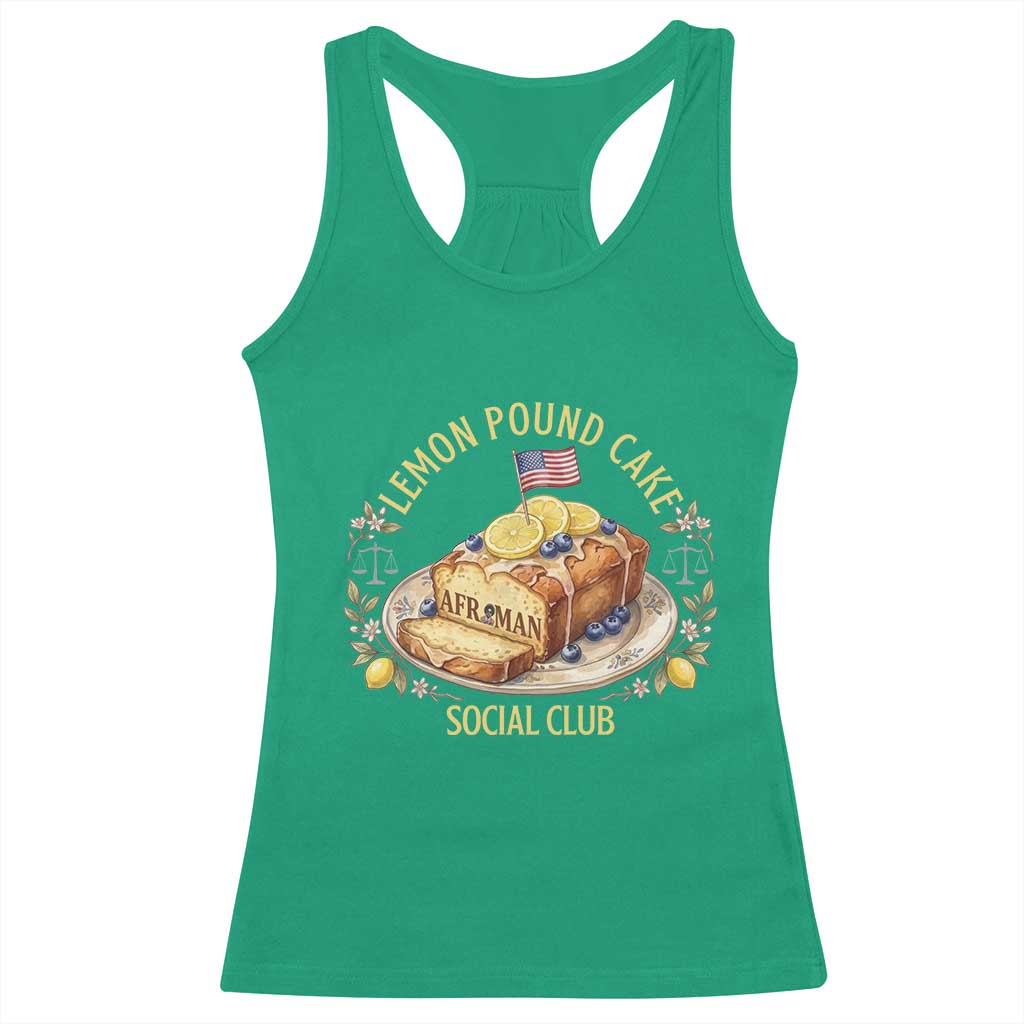 Lemon Pound Cake Social Club Racerback Tank Top Funny Viral Meme Dessert Parody Rap Fans
