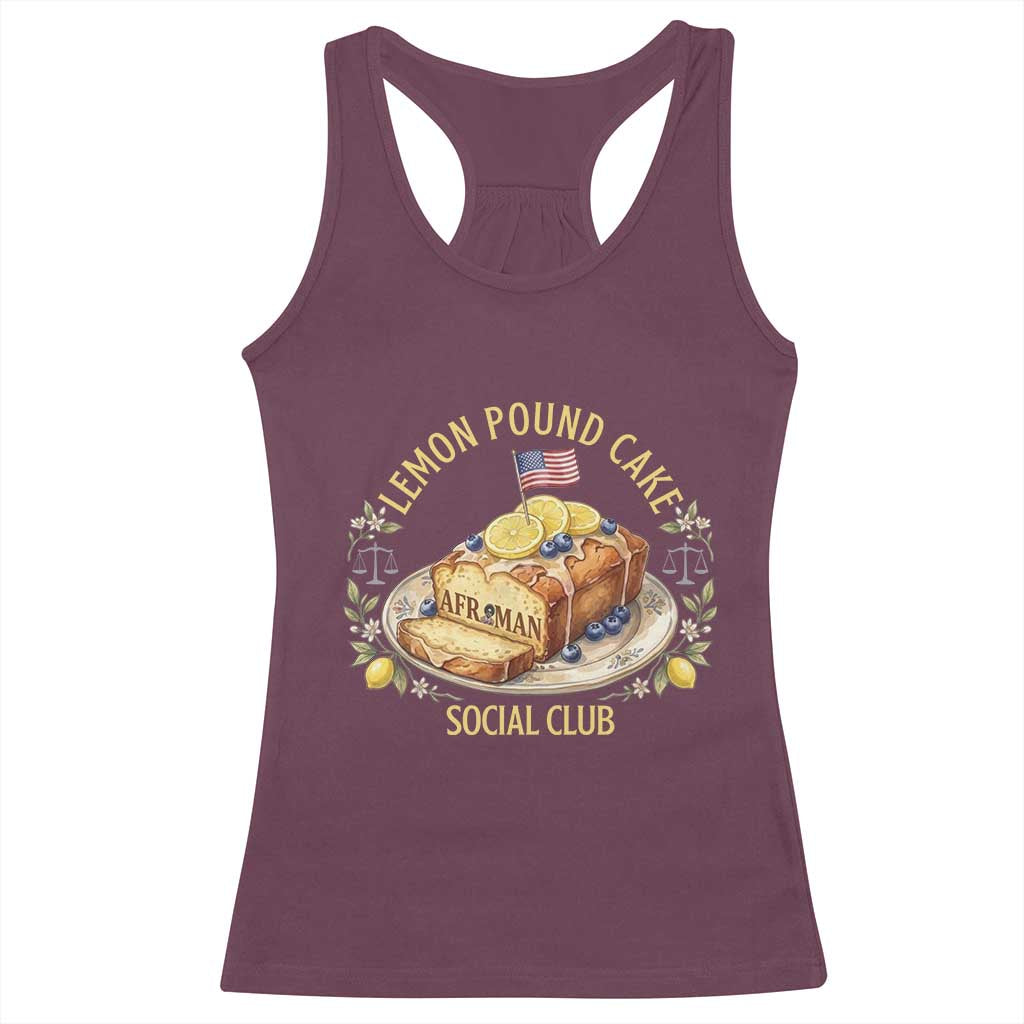 Lemon Pound Cake Social Club Racerback Tank Top Funny Viral Meme Dessert Parody Rap Fans