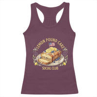 Lemon Pound Cake Social Club Racerback Tank Top Funny Viral Meme Dessert Parody Rap Fans