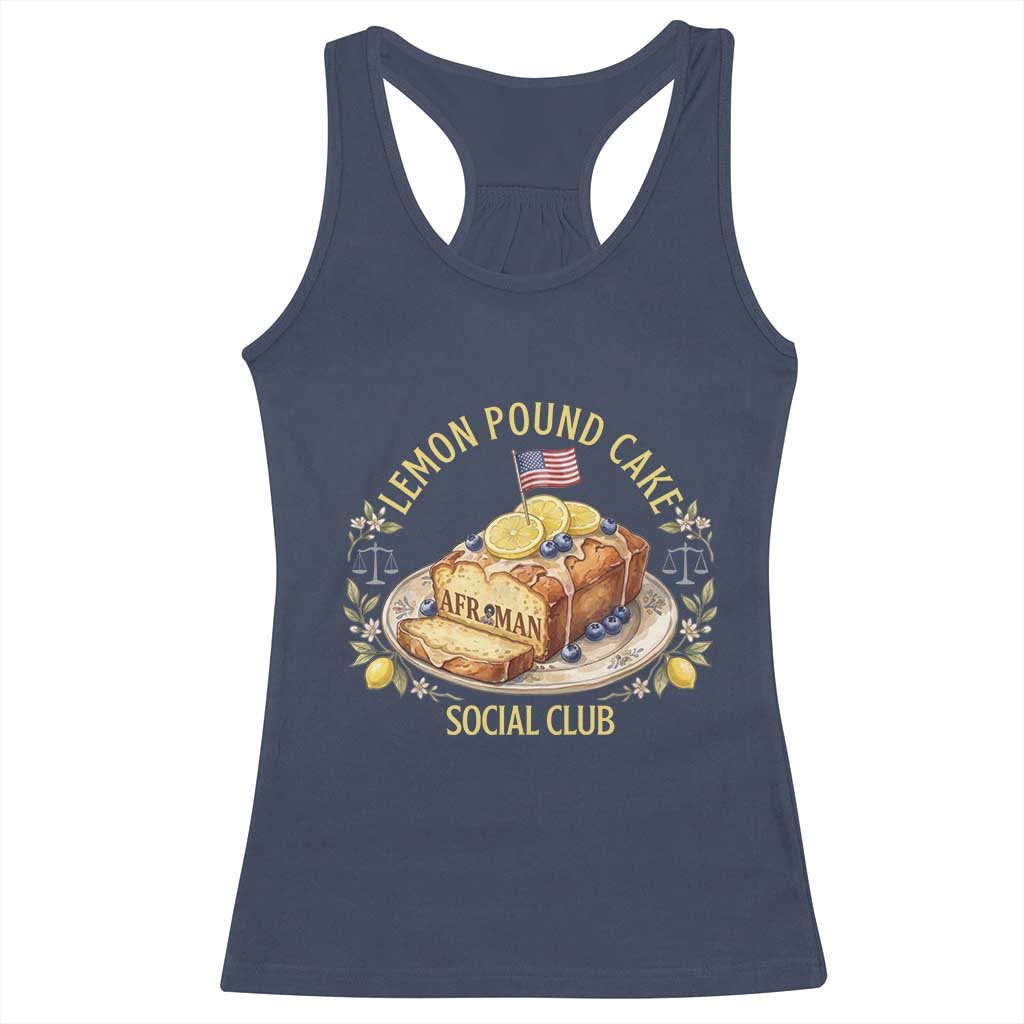 Lemon Pound Cake Social Club Racerback Tank Top Funny Viral Meme Dessert Parody Rap Fans