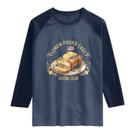 Lemon Pound Cake Social Club Raglan Shirt Funny Viral Meme Dessert Parody Rap Fans