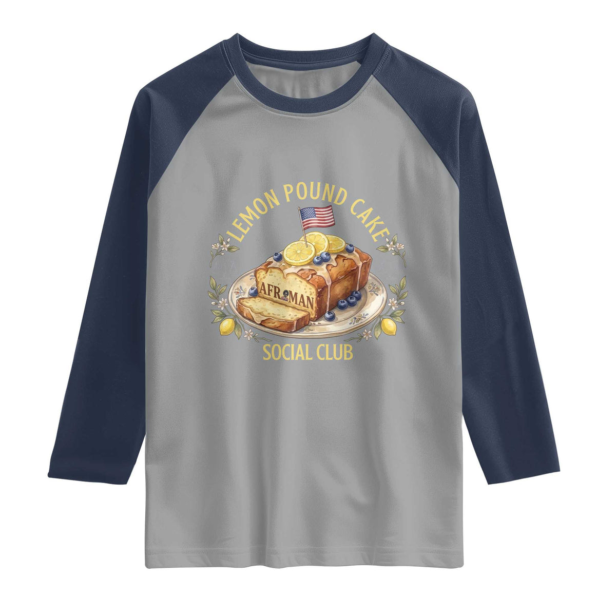 Lemon Pound Cake Social Club Raglan Shirt Funny Viral Meme Dessert Parody Rap Fans