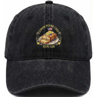 Lemon Pound Cake Social Club Washed Cotton Baseball Cap Funny Viral Meme Dessert Parody Rap Fans