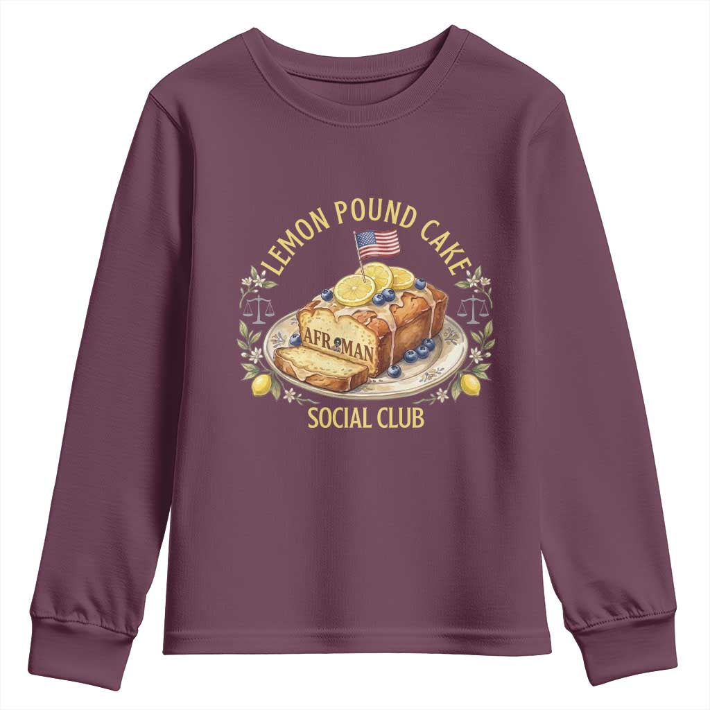 Lemon Pound Cake Social Club Youth Sweatshirt Funny Viral Meme Dessert Parody Rap Fans