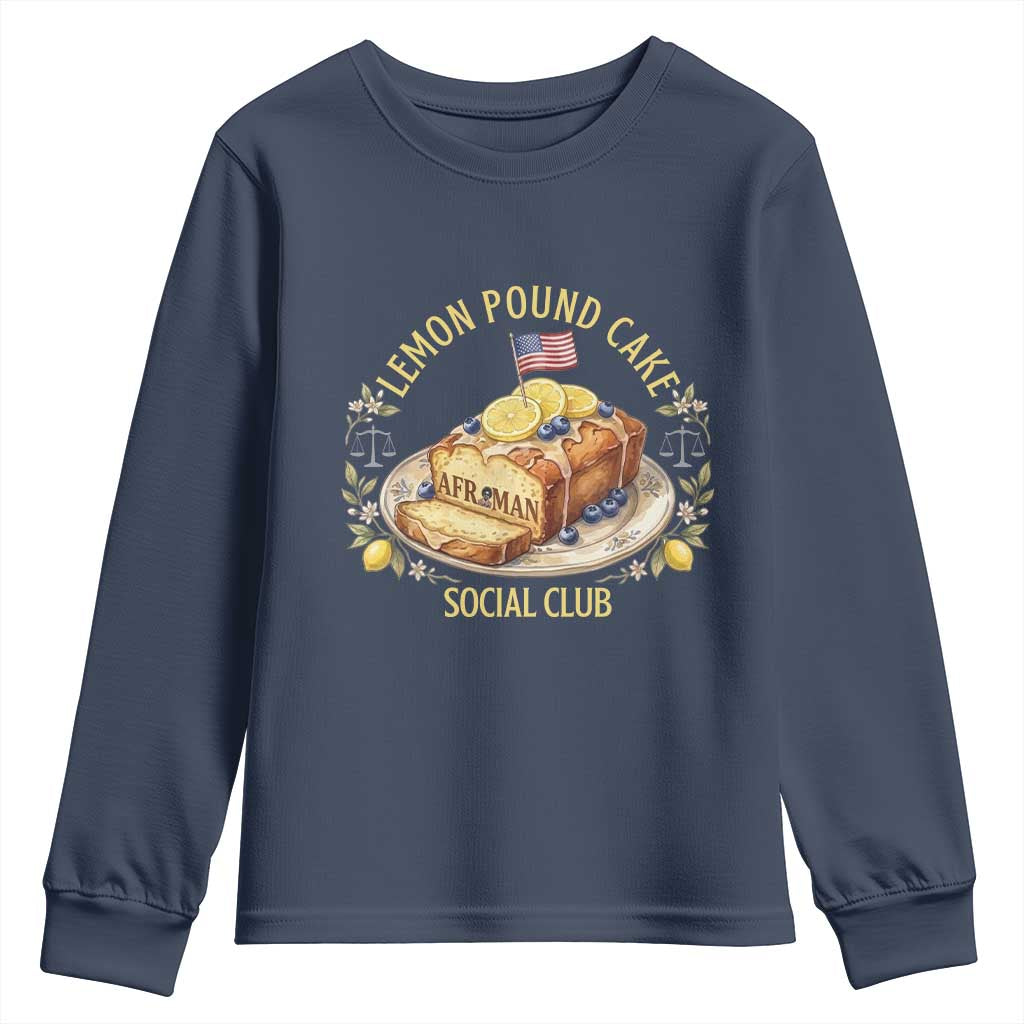 Lemon Pound Cake Social Club Youth Sweatshirt Funny Viral Meme Dessert Parody Rap Fans
