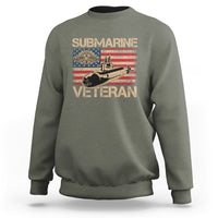 Navy Veteran Sweatshirt American Flag Submarine - Wonder Print Shop