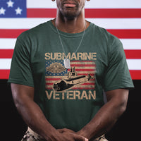 Navy Veteran T Shirt American Flag Submarine - Wonder Print Shop