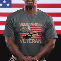 Navy Veteran T Shirt American Flag Submarine - Wonder Print Shop