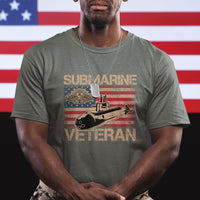 Navy Veteran T Shirt American Flag Submarine - Wonder Print Shop