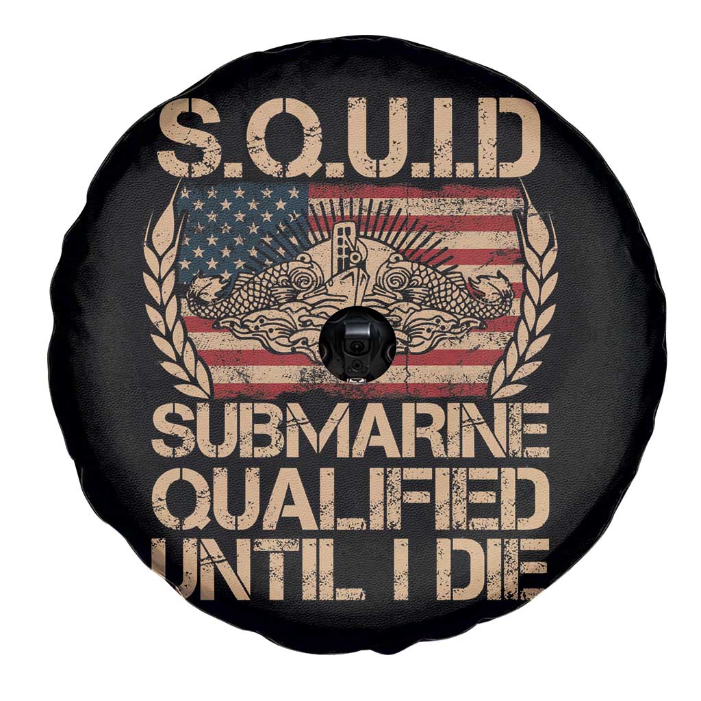 Navy Veteran Spare Tire Cover SQUID Submarine Qualified Until I Died Military Submariner