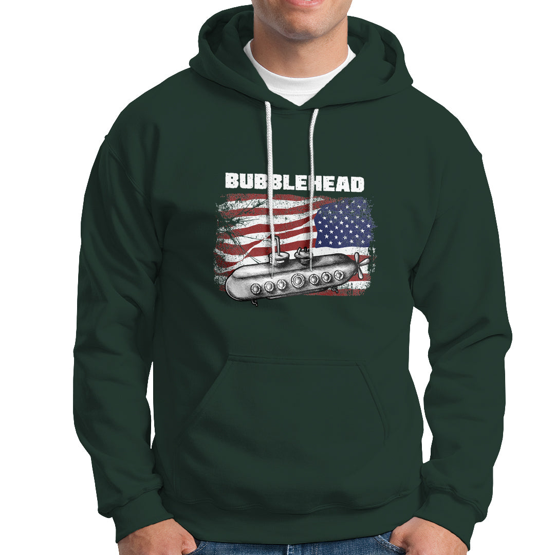 Navy Veteran Hoodie Bubblehead Submarine American Flag - Wonder Print Shop