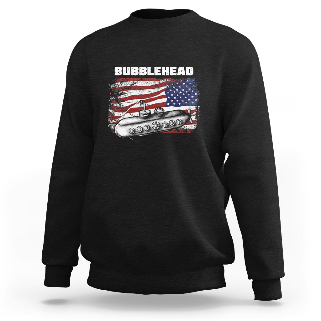 Navy Veteran Sweatshirt Bubblehead Submarine American Flag - Wonder Print Shop