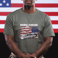Navy Veteran T Shirt Bubblehead Submarine American Flag - Wonder Print Shop