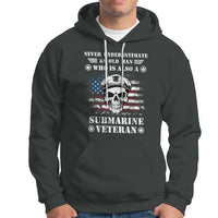 Navy Veteran Hoodie Submariner Skull American Flag - Wonder Print Shop