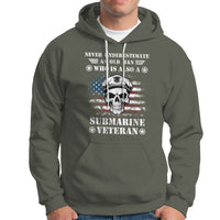 Navy Veteran Hoodie Submariner Skull American Flag - Wonder Print Shop