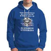 Navy Veteran Hoodie Submariner Skull American Flag - Wonder Print Shop