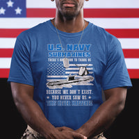Navy Veteran T Shirt We Don't Exist You Never Saw Us Submarine Funny - Wonder Print Shop