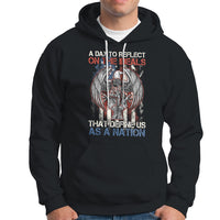 American Patriotic Hoodie A Day To Reflect On The Ideals That Define Us As A Nation - Wonder Print Shop