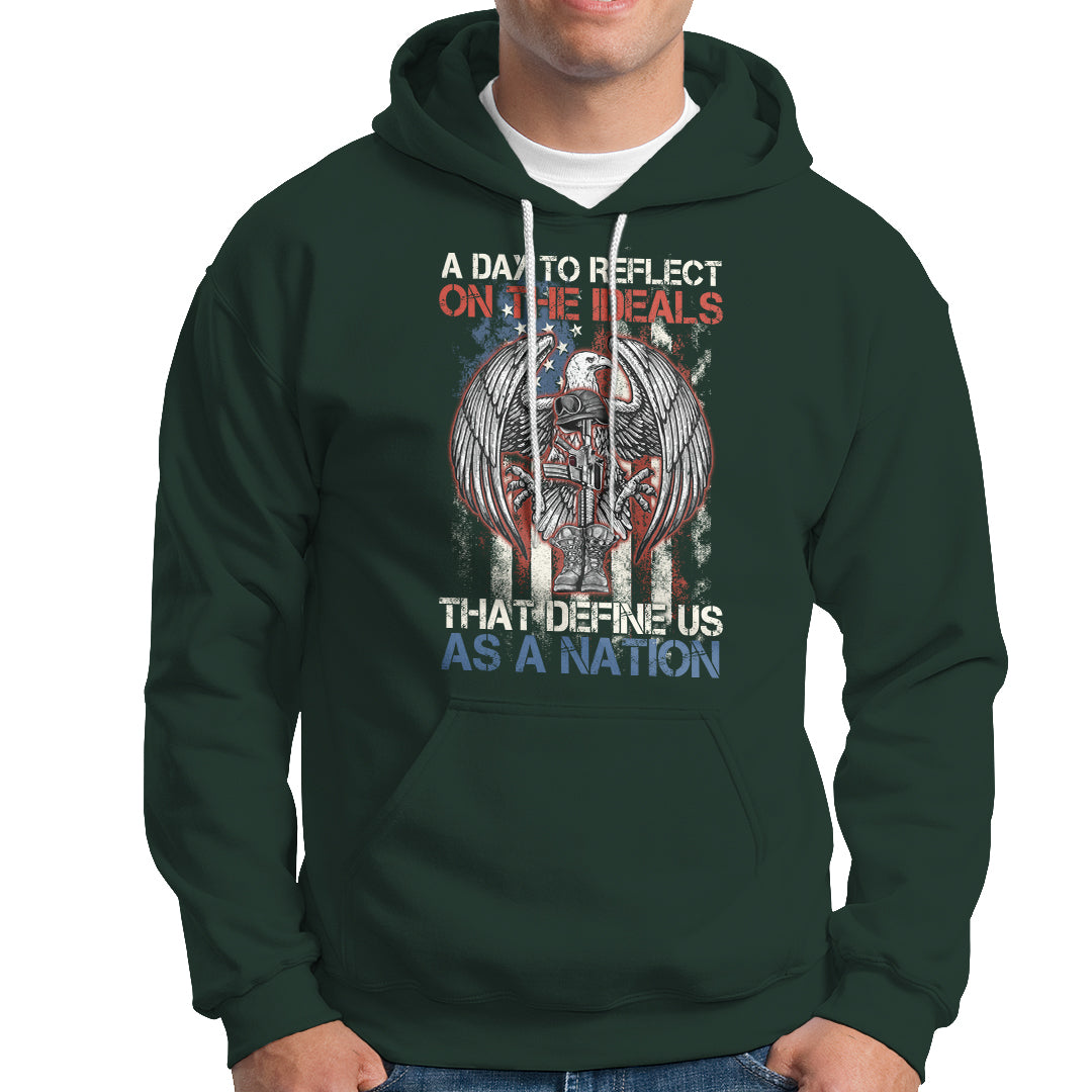 American Patriotic Hoodie A Day To Reflect On The Ideals That Define Us As A Nation - Wonder Print Shop