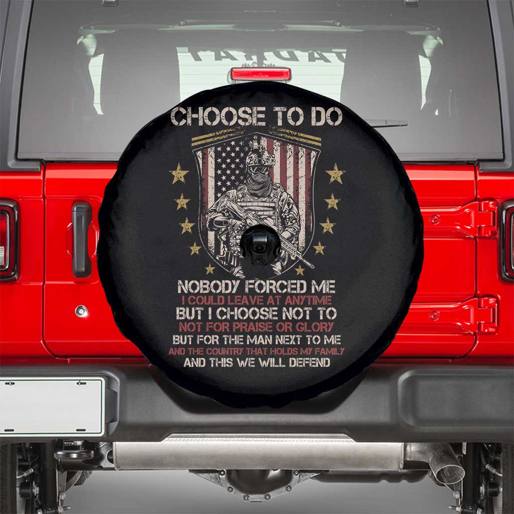 American Veteran Spare Tire Cover Choose To Do And This We Will Defend American Flag Soldier
