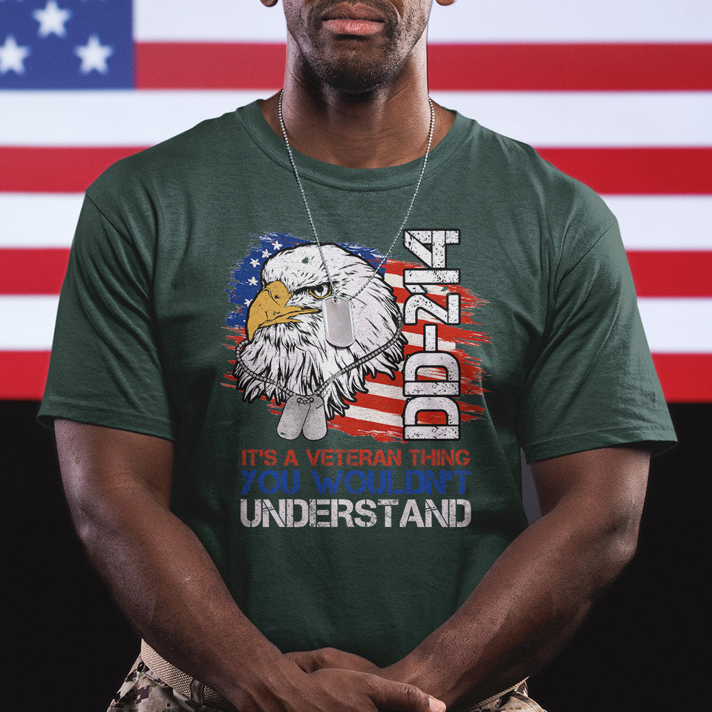 American Veteran T Shirt It's A Veteran Thing You Wouldn't Understand US Eagle DD-214 - Wonder Print Shop