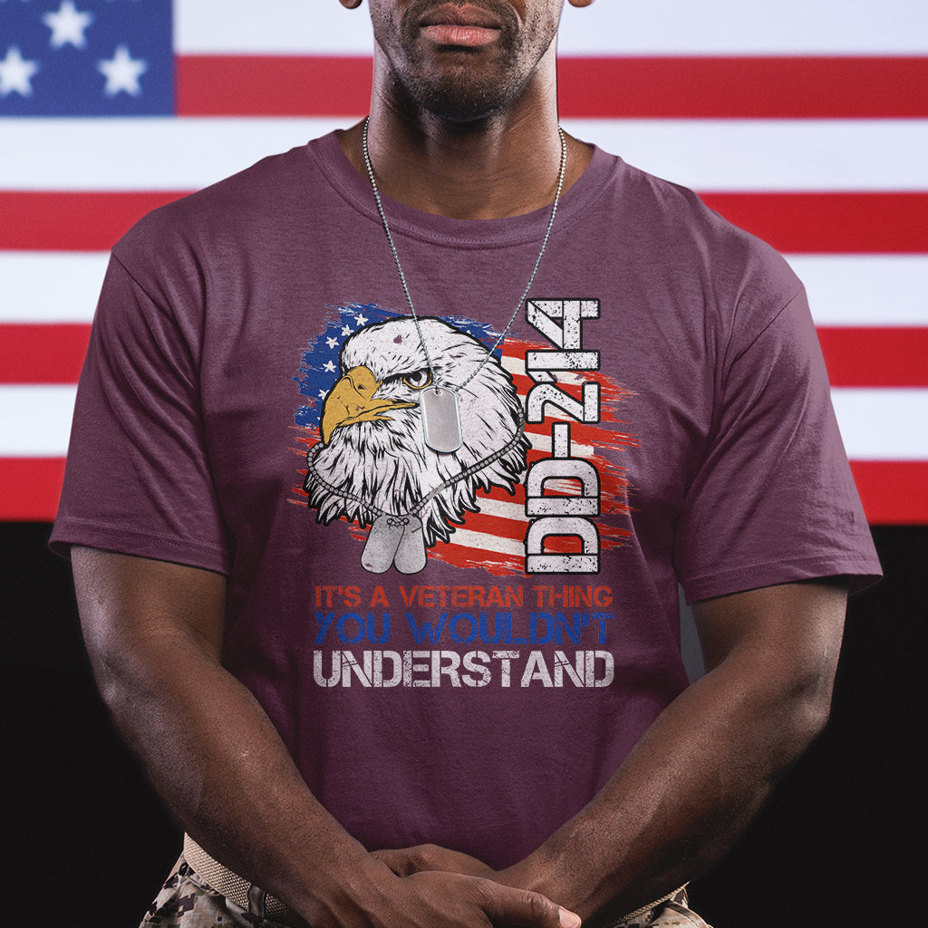 American Veteran T Shirt It's A Veteran Thing You Wouldn't Understand US Eagle DD-214 - Wonder Print Shop