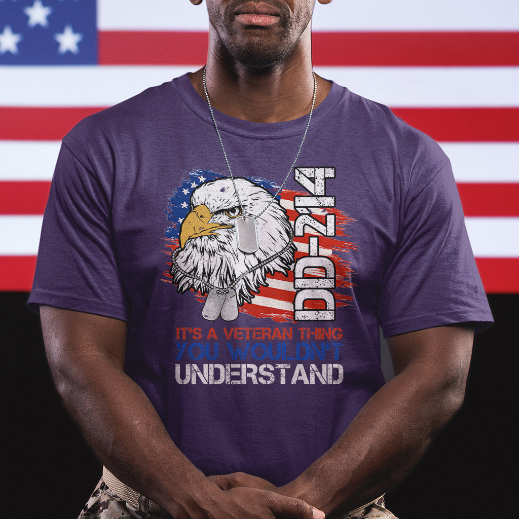 American Veteran T Shirt It's A Veteran Thing You Wouldn't Understand US Eagle DD-214 - Wonder Print Shop