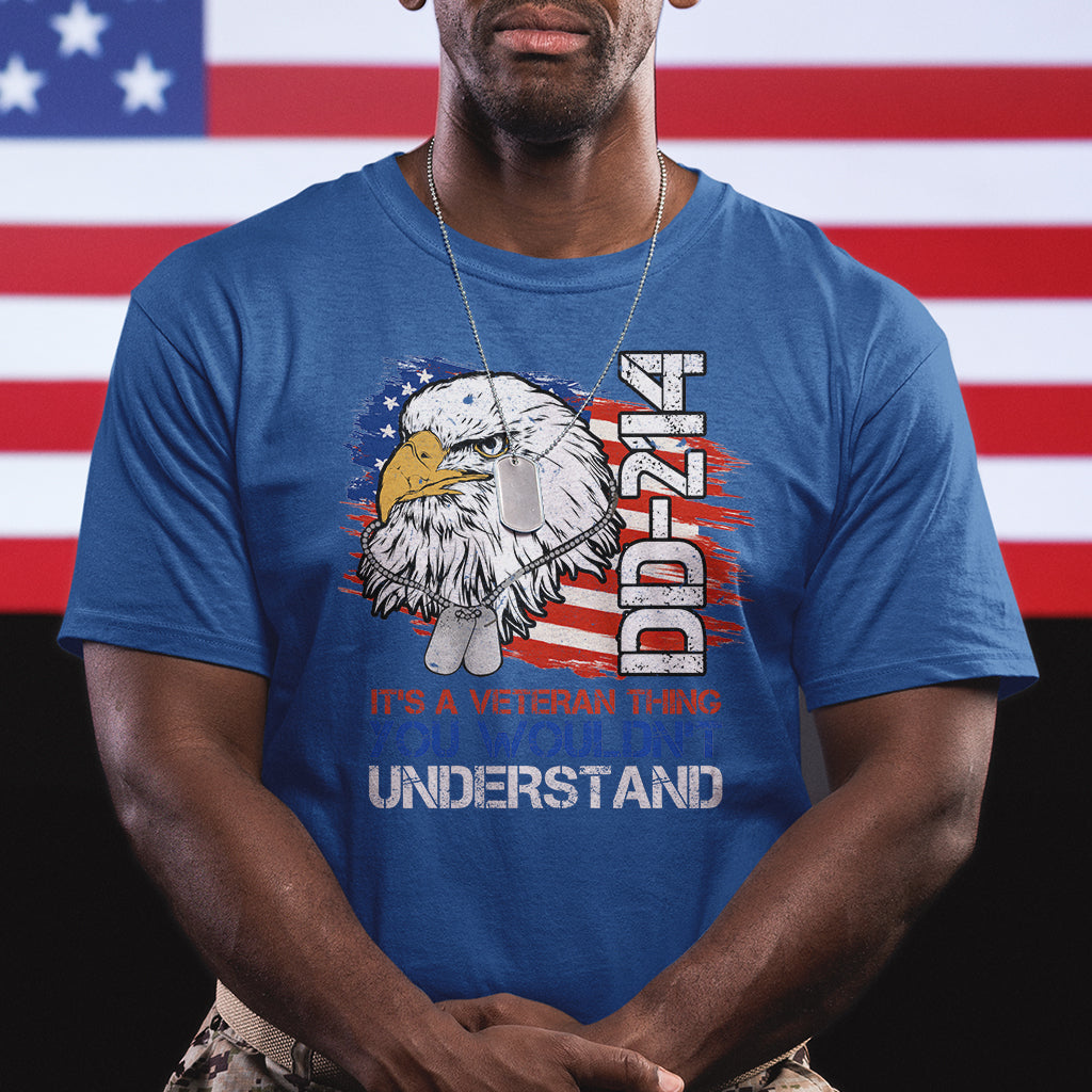 American Veteran T Shirt It's A Veteran Thing You Wouldn't Understand US Eagle DD-214 - Wonder Print Shop