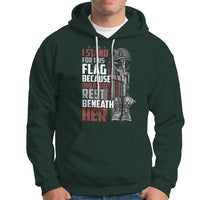 American Patriotic Hoodie I Stand For This Flag Because Our Heroes Rest Beneath Her - Wonder Print Shop