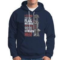 American Patriotic Hoodie I Stand For This Flag Because Our Heroes Rest Beneath Her - Wonder Print Shop
