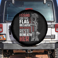 American Patriotic Spare Tire Cover I Stand For This Flag Because Our Heroes Rest Beneath Her