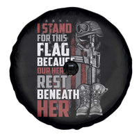 American Patriotic Spare Tire Cover I Stand For This Flag Because Our Heroes Rest Beneath Her