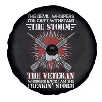American Veteran Spare Tire Cover The Devil Whispers You Can't Withstand The Veteran Whisperes Back I Am The Storm