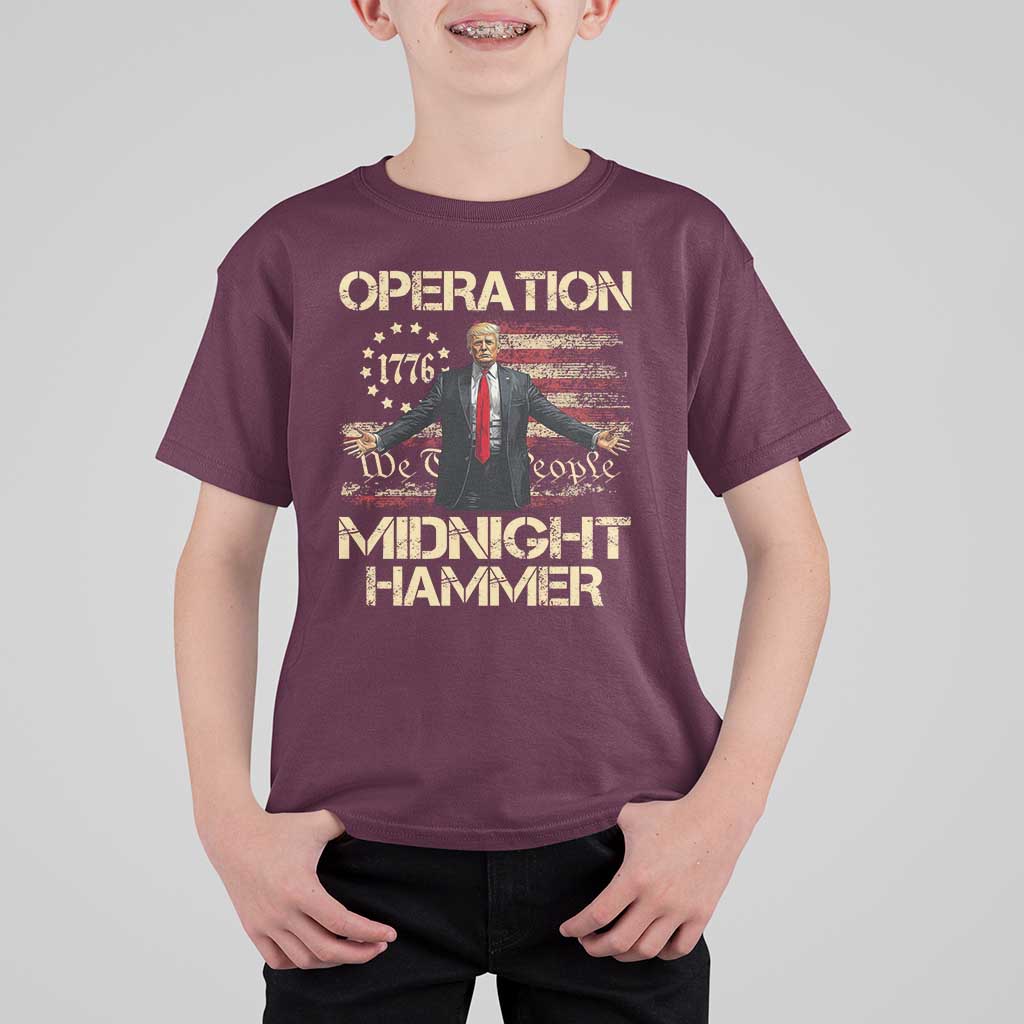 Operation Midnight Hammer T Shirt For Kid We The People 1776 American Flag - Wonder Print Shop