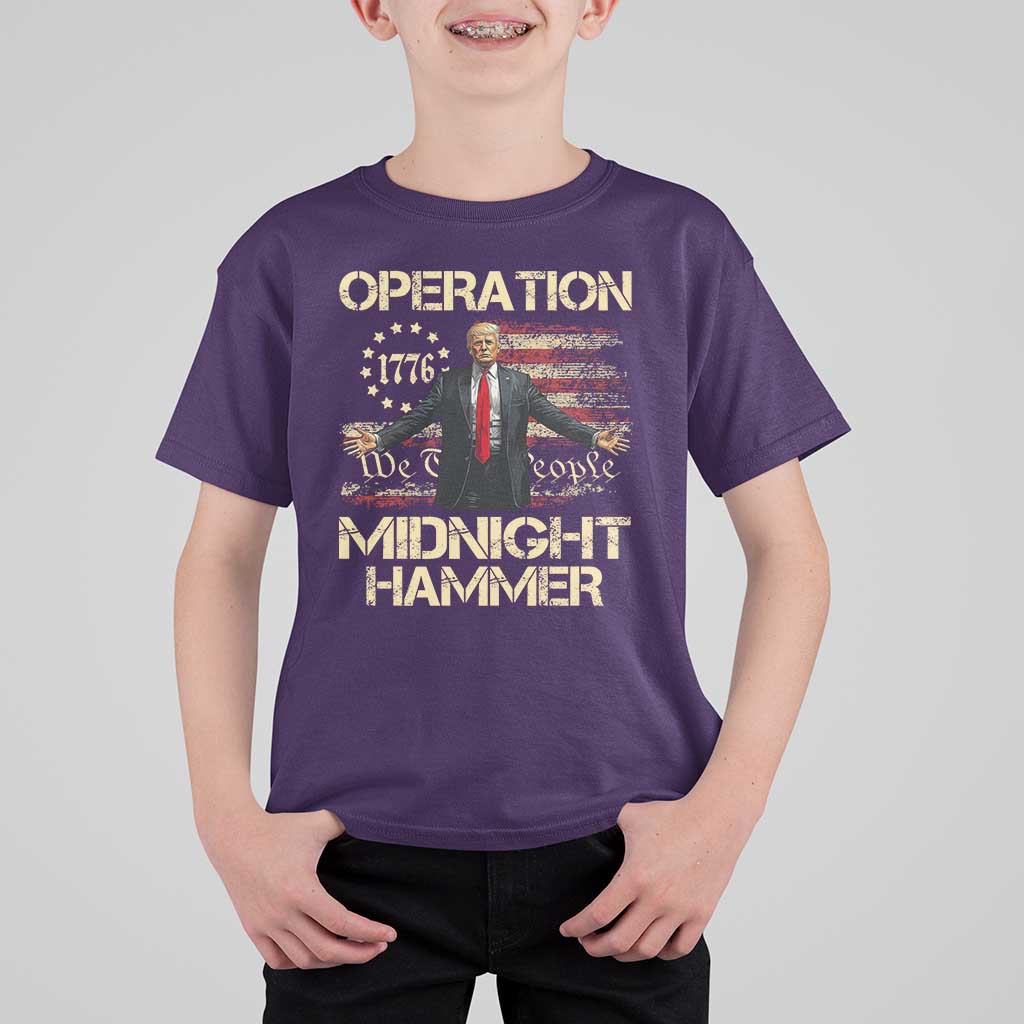 Operation Midnight Hammer T Shirt For Kid We The People 1776 American Flag - Wonder Print Shop