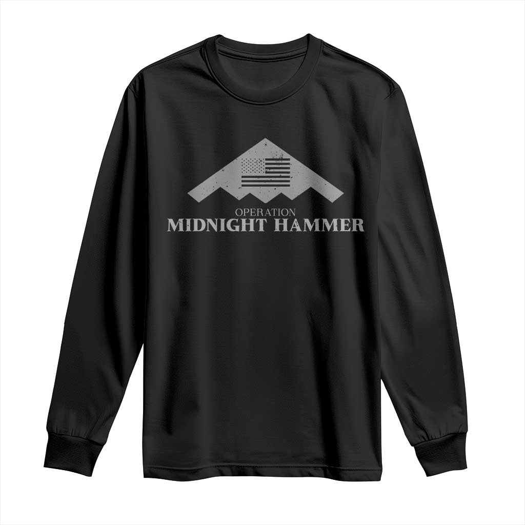 Operation Midnight Hammer Long Sleeve Shirt Stealth Patriot - Wonder Print Shop
