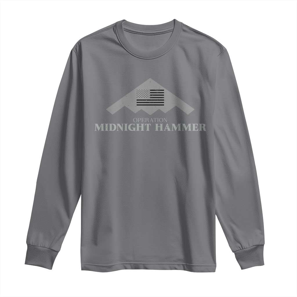 Operation Midnight Hammer Long Sleeve Shirt Stealth Patriot - Wonder Print Shop