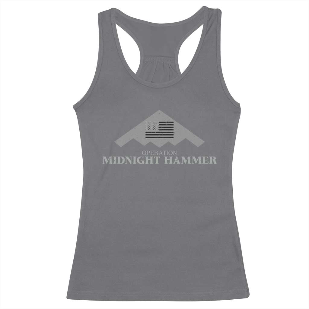 Operation Midnight Hammer Racerback Tank Top Stealth Patriot - Wonder Print Shop