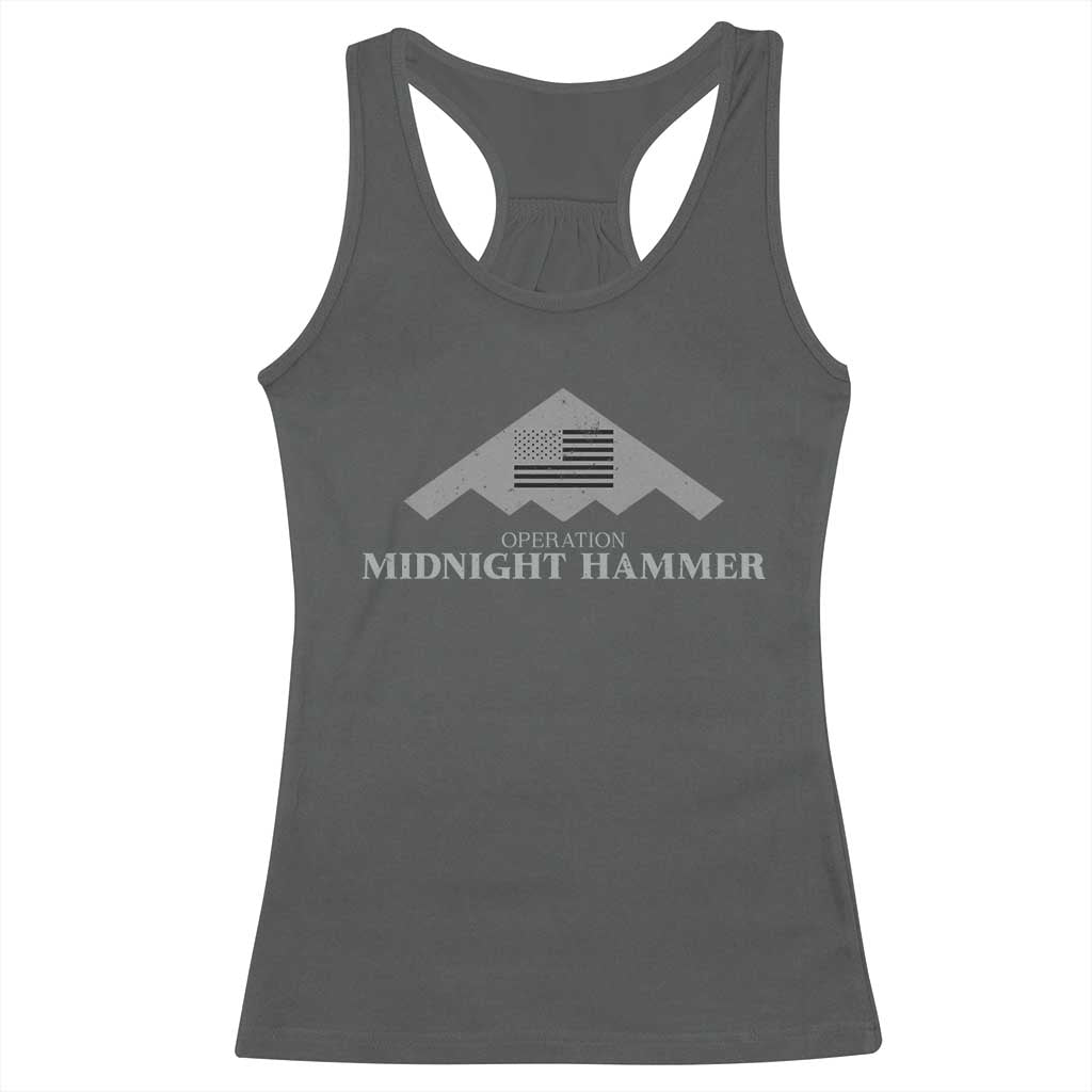 Operation Midnight Hammer Racerback Tank Top Stealth Patriot - Wonder Print Shop