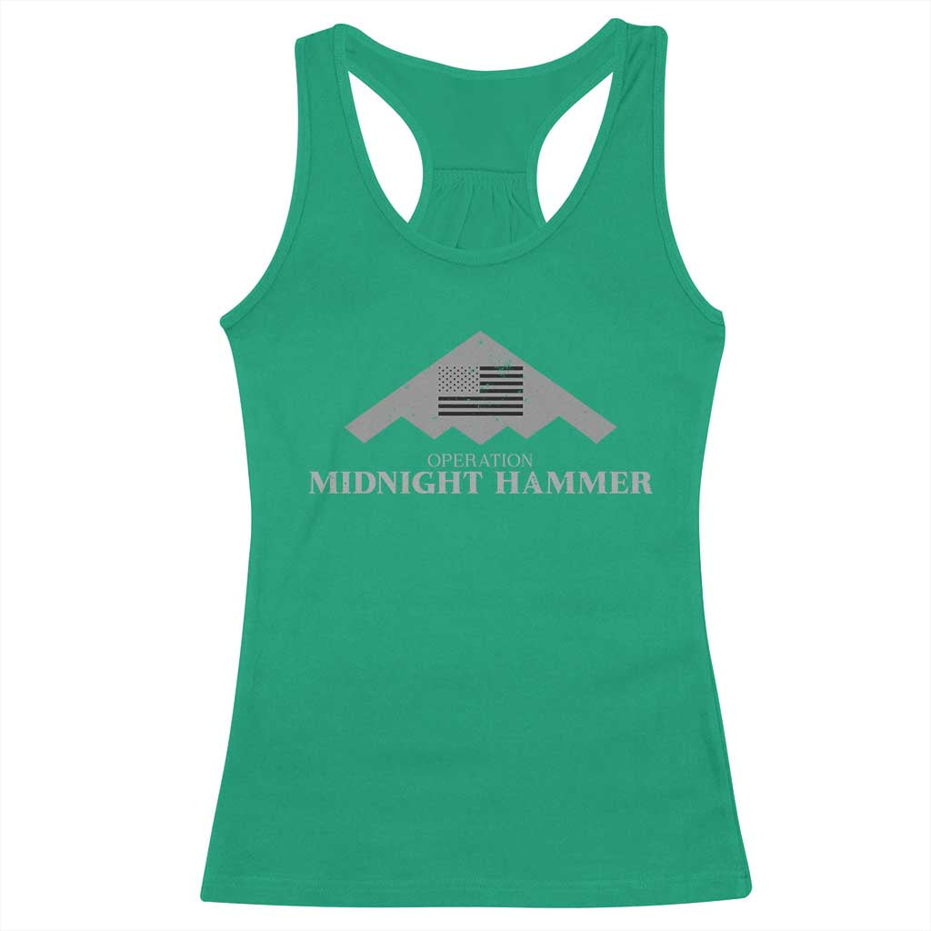Operation Midnight Hammer Racerback Tank Top Stealth Patriot - Wonder Print Shop