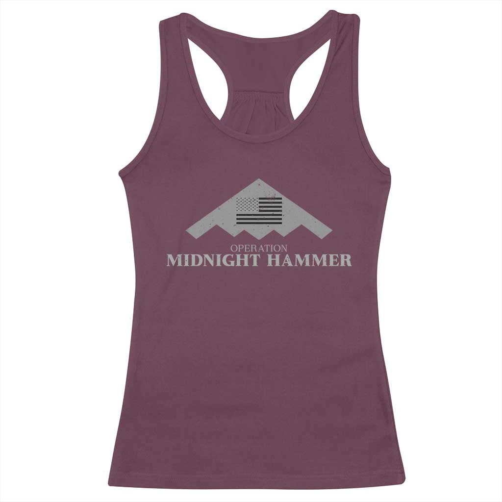 Operation Midnight Hammer Racerback Tank Top Stealth Patriot - Wonder Print Shop