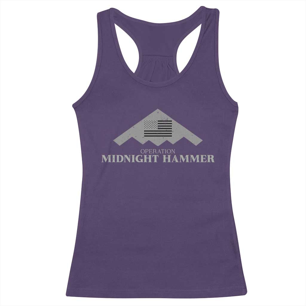 Operation Midnight Hammer Racerback Tank Top Stealth Patriot - Wonder Print Shop